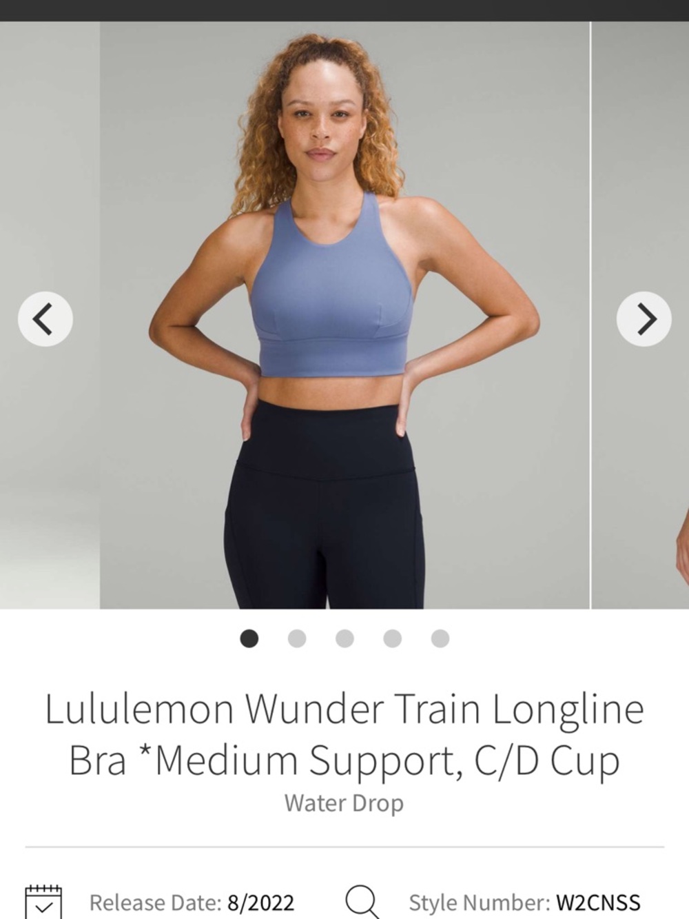 Lululemon wunder train longline bra C/D cup 10